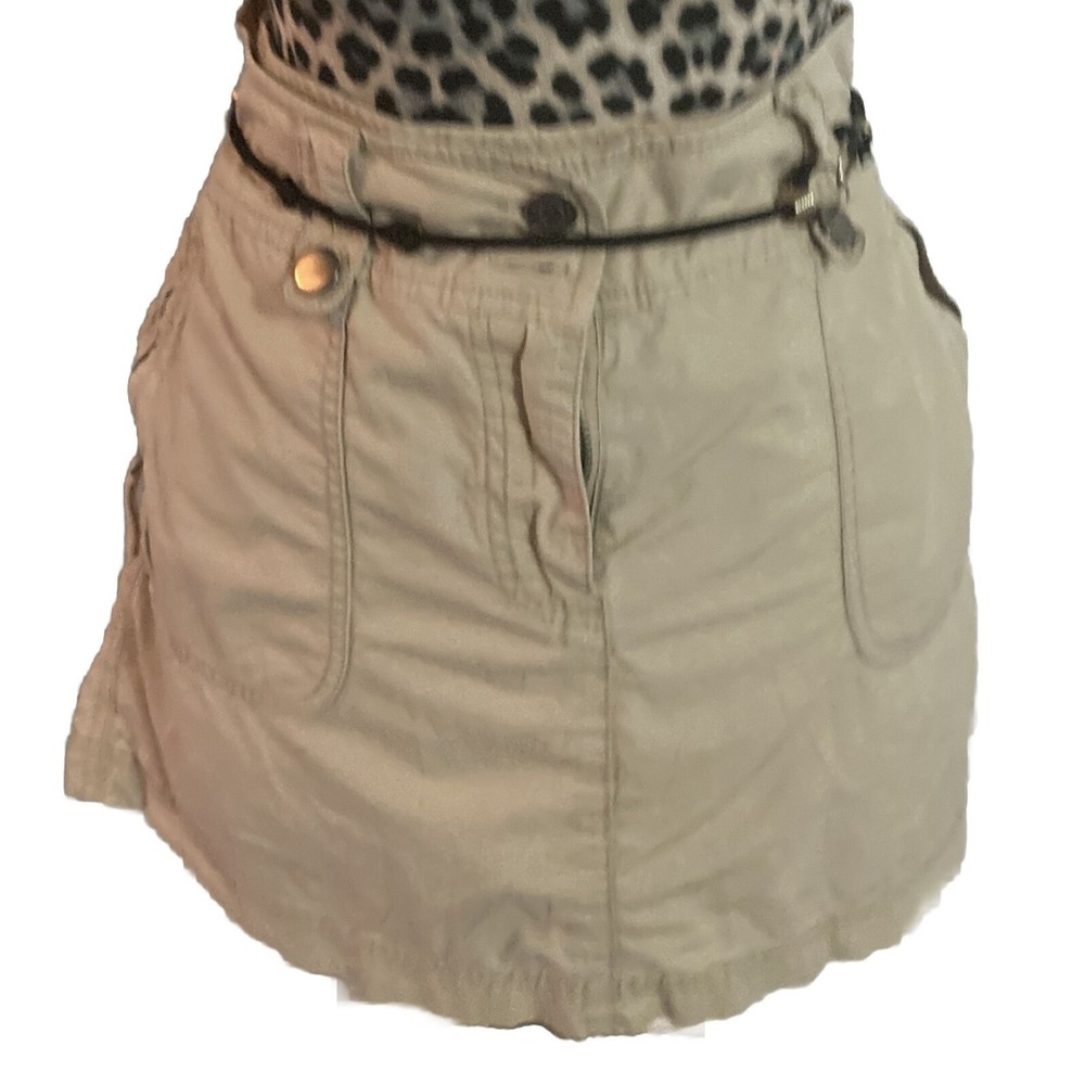 New York Company Skort Size 8 Beige Light Academia Pockets Mini Skirt Zip
